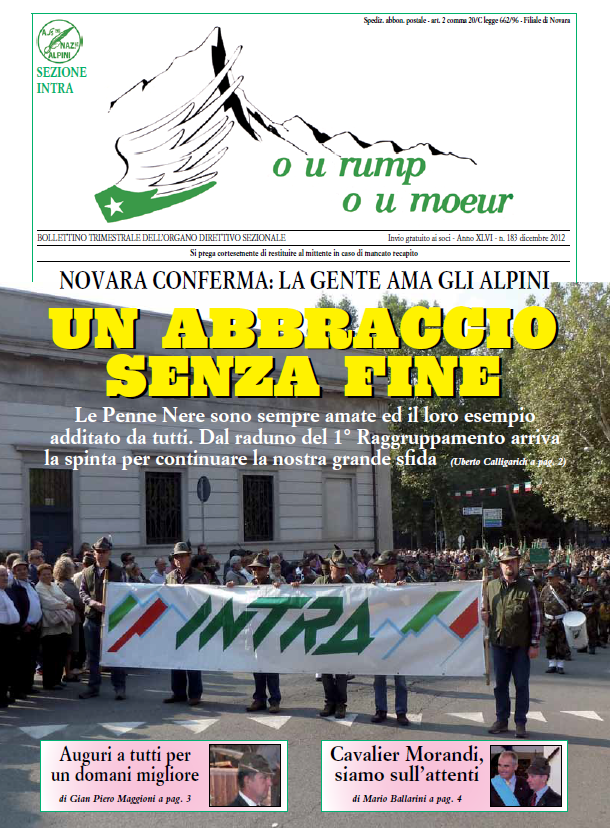 Scopri di più sull'articolo Bollettino – Anno XLVI – n. 183 DICEMBRE 2012