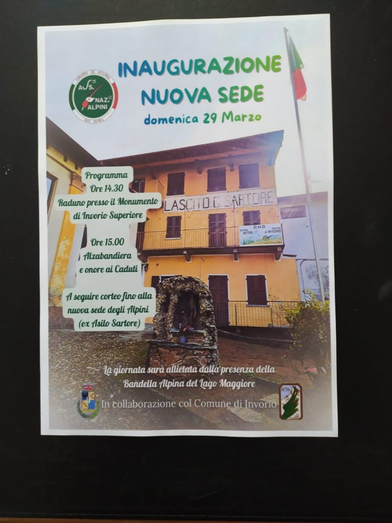 INAUGURAZIONE NUOVA SEDE – GRUPPO ALPINI DI INVORIO