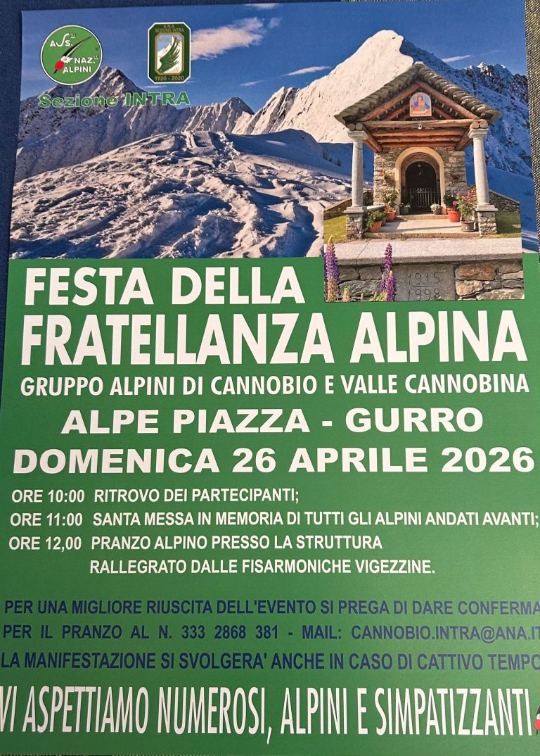 FESTA FRATELLANZA ALPINA – ALPE PIAZZA GURRO 26 APRILE