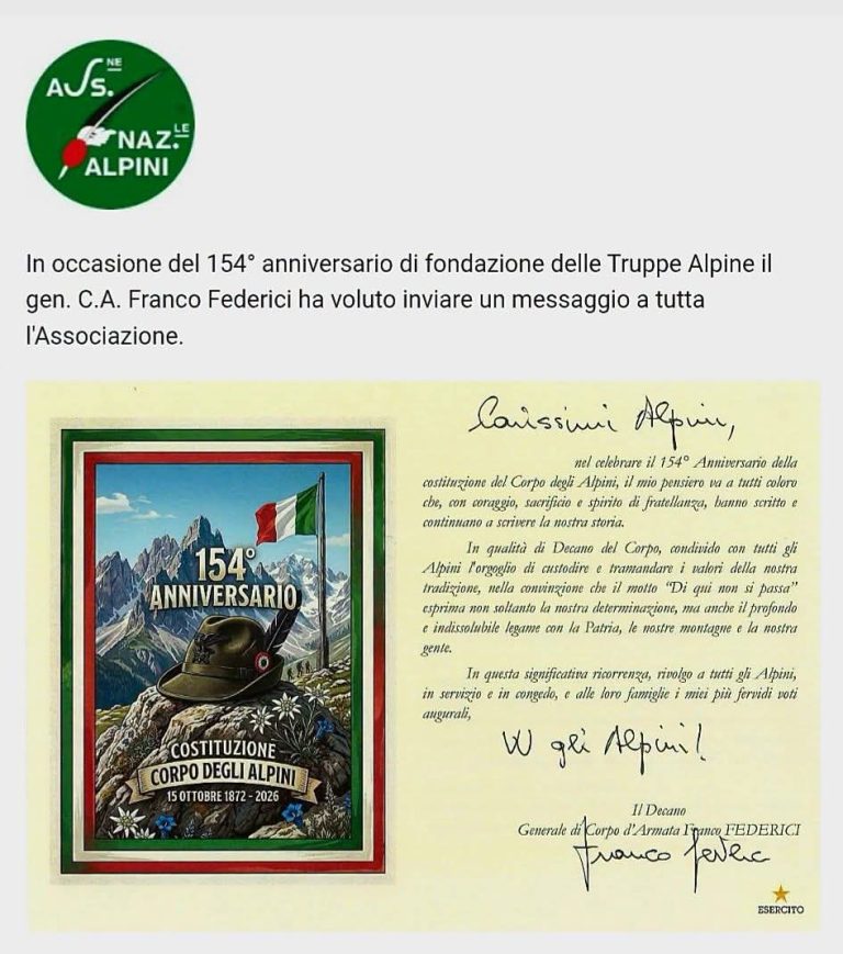 MESSAGGIO del Generale di C.A. Franco FEDERICI